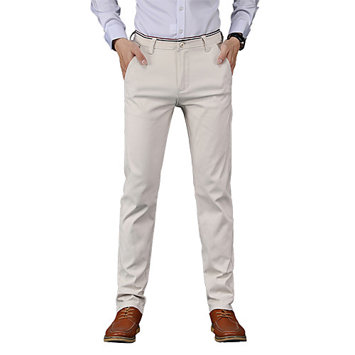 

Men's Chino Daily Chinos Pants Plain Full Length White Black Khaki Dark Gray Light Blue