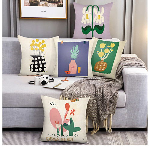 

Double Side Cushion Cover 5PC Soft Decorative Square Throw Pillow Cover Cushion Case Pillowcase for Sofa Bedroom Superior Quality Machine Washable Outdoor Cushion for Sofa Couch Bed Chair