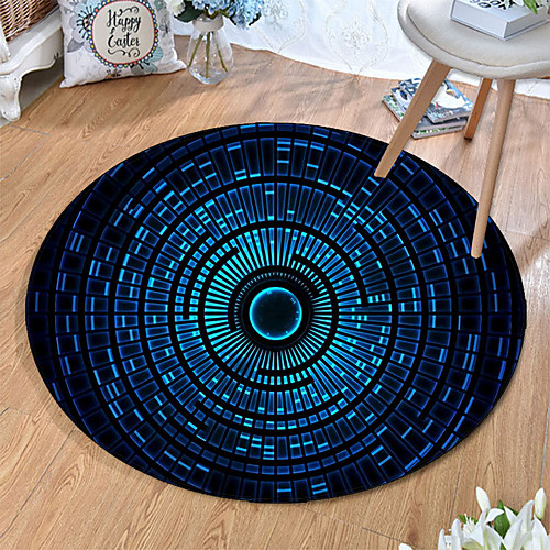 

Round 5mm Area Rugs Machine Made Polyster Non Skid Modern 3D