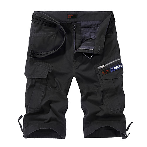 

Men's Shorts Cargo Breathable Daily Going out Shorts Tactical Cargo Pants Letter Short Zipper Pocket Print ArmyGreen Black Khaki