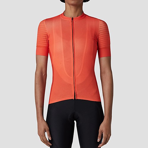 

21Grams Women's Short Sleeve Cycling Jersey Summer Spandex Polyester Red Solid Color Bike Jersey Top Mountain Bike MTB Road Bike Cycling Quick Dry Moisture Wicking Breathable Sports Clothing Apparel