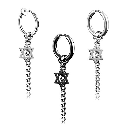 

Men's Earrings Classic Holiday Birthday Stylish Simple Stainless Steel Earrings Jewelry Silver / White / Black For Street Formal Date Festival 1pc