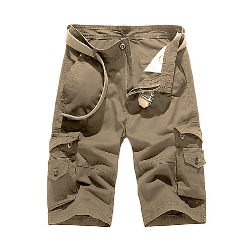 

Men's Casual / Sporty Cargo Shorts Quick Dry Breathable Outdoor Sports Casual Sports Tactical Cargo Pants Solid Color Knee Length Sporty Pocket ArmyGreen Black Khaki