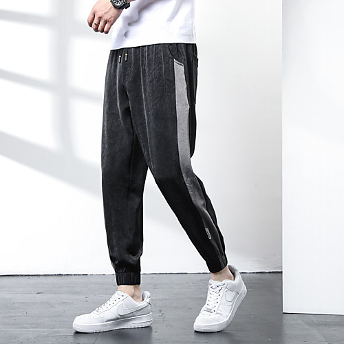 

Men's Stylish Sporty Casual / Sporty Streetwear Breathable Soft Outdoor Casual Daily Sports Jogger Pants Trousers Pants Solid Color Full Length Drawstring Pocket Elastic Waist Gray Black