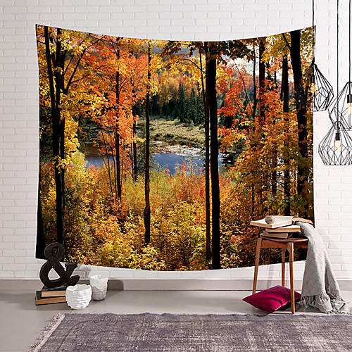 

Maple Leaf Landscape Wall Tapestry Art Decor Blanket Curtain Hanging Home Bedroom Living Room Decoration Polyester