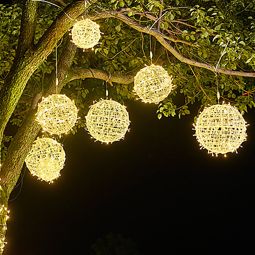 

Led Rattan Ball 50 Lamps Outdoor Waterproof Hanging Tree Lamp Ball Lamp Landscape Christmas Day Decorative Lamp String