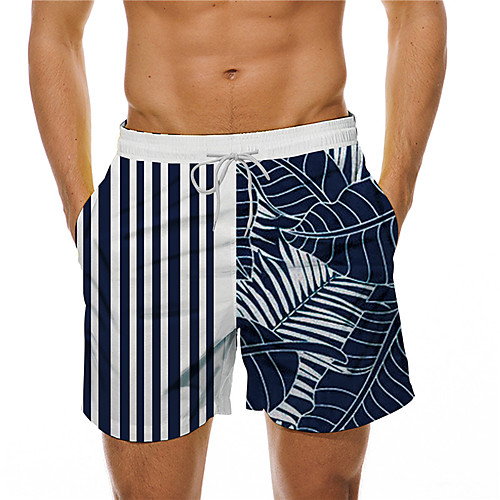 

Men's Designer Casual / Sporty Big and Tall Quick Dry Breathable Soft Holiday Beach Swimming Pool Shorts Bermuda shorts Swim Trucks Pants Stripe Graphic Prints Short Drawstring Elastic Drawstring