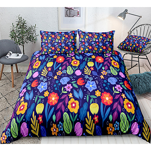 

Duvet Cover Sets 3 Piece Rayon / Polyester 3D Rainbow Reactive Print Bohemian Style