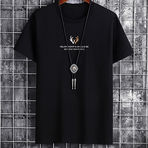 

Men's Unisex Tee T shirt Hot Stamping Graphic Prints Deer Plus Size Zero two Print Short Sleeve Casual Tops Cotton Basic Designer Big and Tall White Black Gray