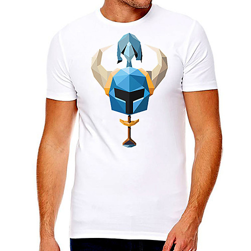 

Men's Unisex Tee T shirt Hot Stamping Graphic Prints Character Plus Size Print Short Sleeve Casual Tops Cotton Basic Designer Big and Tall White