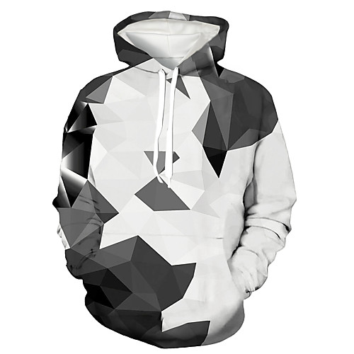 

Men's Unisex Pullover Hoodie Sweatshirt Geometric Hooded Daily 3D Print Hoodies Sweatshirts Long Sleeve Loose White / Plus Size