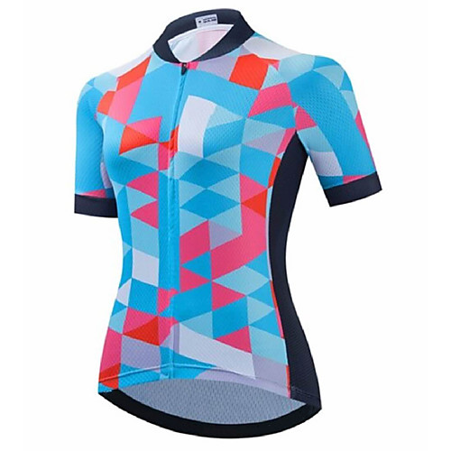 

21Grams Women's Short Sleeve Cycling Jersey Summer Spandex Polyester RedBlue Bike Jersey Top Mountain Bike MTB Road Bike Cycling Quick Dry Moisture Wicking Breathable Sports Clothing Apparel