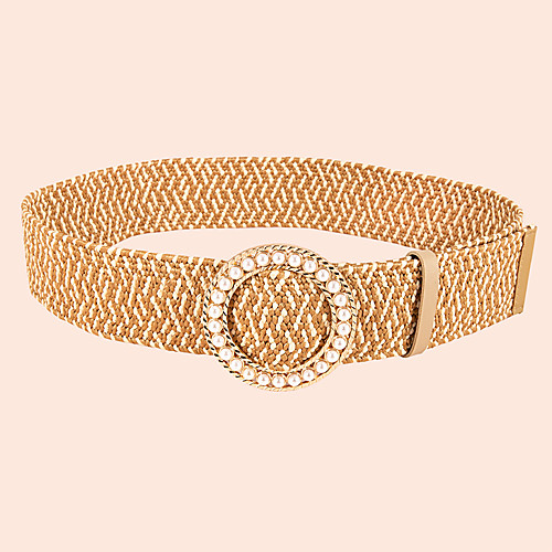 

Women's Waist Belt Beginner Festival Light Brown Belt Color Block