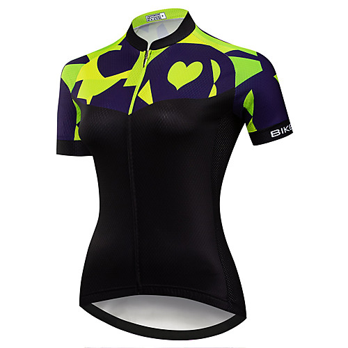 

21Grams Women's Short Sleeve Cycling Jersey Summer Spandex Polyester Black / Green Bike Jersey Top Mountain Bike MTB Road Bike Cycling Quick Dry Moisture Wicking Breathable Sports Clothing Apparel