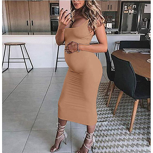 

Women's Sheath Dress Knee Length Dress Purple Yellow Fuchsia Gray Camel Khaki Gold Rainbow Dark Gray Light Green Sleeveless Solid Color Summer Round Neck 1920s Sexy Holiday 2021 S M L XL XXL