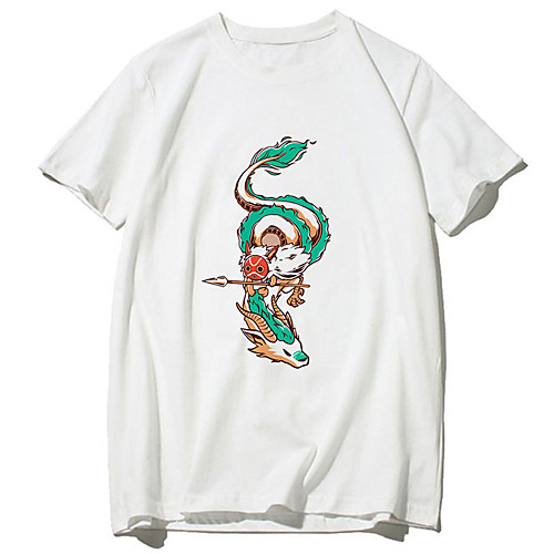 

Inspired by Totoro Cosplay Anime Cartoon Polyester / Cotton Blend Print Harajuku Graphic Kawaii T-shirt For Women's / Men's