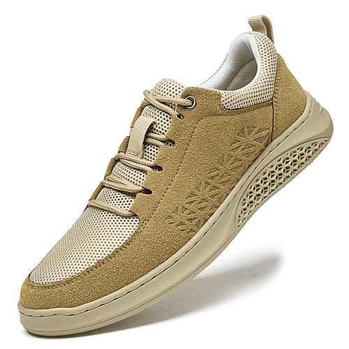 

Men's Sneakers Lace up Sporty Look Leather Shoes Sporty Casual Classic Daily Outdoor Nappa Leather Synthetics Breathable Non-slipping Shock Absorbing Booties / Ankle Boots Khaki Brown Color Block
