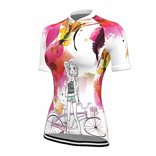 

21Grams Women's Short Sleeve Cycling Jersey Summer Spandex Polyester Violet Bike Jersey Top Mountain Bike MTB Road Bike Cycling Quick Dry Moisture Wicking Breathable Sports Clothing Apparel