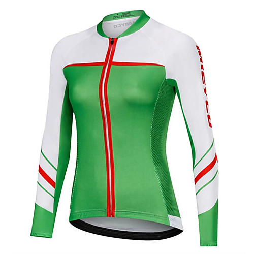 

21Grams Women's Long Sleeve Cycling Jersey Summer Spandex Polyester Green Mexico National Flag Bike Jersey Top Mountain Bike MTB Road Bike Cycling Quick Dry Moisture Wicking Breathable Sports