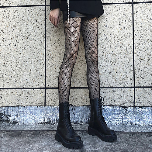 

Women's Socks Plaid Checkered / Sexy Lady Stockings / Pantyhose Thin 10D Party Black 1 Pair