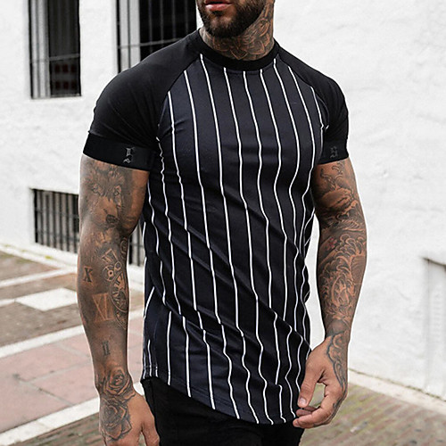 

Men's Unisex Tee T shirt 3D Print Striped Graphic Prints Plus Size 3D Print Short Sleeve Casual Tops Basic Designer Big and Tall White Red Black