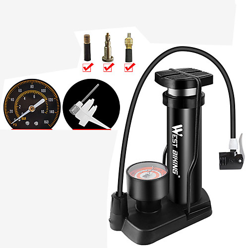 

Mini Bike Pump Mini Bike Pump With Gauge Inflated For Road Bike Mountain Bike MTB Folding Bike Recreational Cycling Cycling Bicycle Aluminum Alloy Black / Silver Red Blue