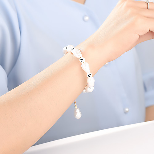 

Women's Bead Bracelet Friendship Bracelet Vintage Bracelet Beads Wedding Birthday Vintage Theme Baroque European Lolita Sweet Boho Resin Bracelet Jewelry White For Anniversary Party Evening Prom Date