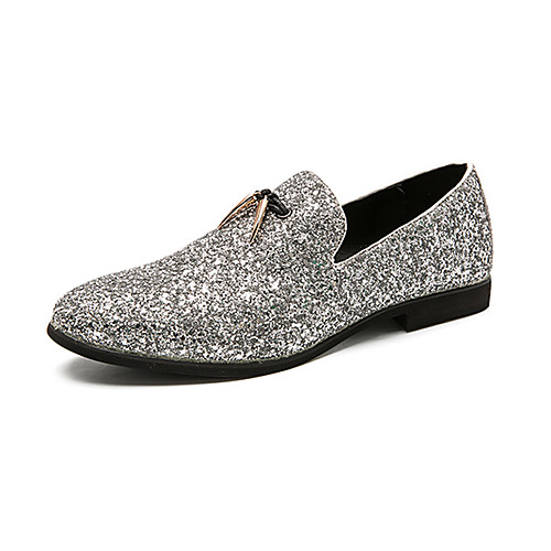 

Men's Loafers & Slip-Ons Formal Shoes Dress Loafers Penny Loafers Casual Classic Daily Party & Evening Walking Shoes PU Non-slipping Silver Black Fall Spring / Sequin