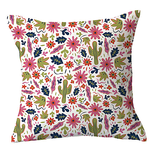 

Floral Double Side Cushion Cover 1PC Soft Decorative Square Throw Pillow Cover Cushion Case Pillowcase for Bedroom Livingroom Superior Quality Machine Washable Outdoor Cushion for Sofa Couch Bed Chair Garden Theme