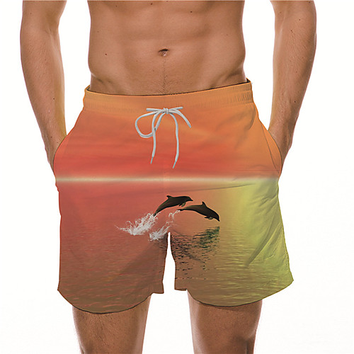 

Men's Designer Casual / Sporty Big and Tall Quick Dry Breathable Soft Holiday Beach Swimming Pool Shorts Bermuda shorts Swim Trucks Pants Graphic Prints Shark Animal Short Drawstring Elastic