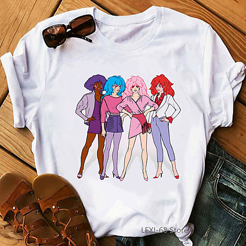 

Inspired by Jem and the Holograms Cosplay Anime Cartoon Polyester / Cotton Blend Print Harajuku Graphic Kawaii T-shirt For Women's / Men's