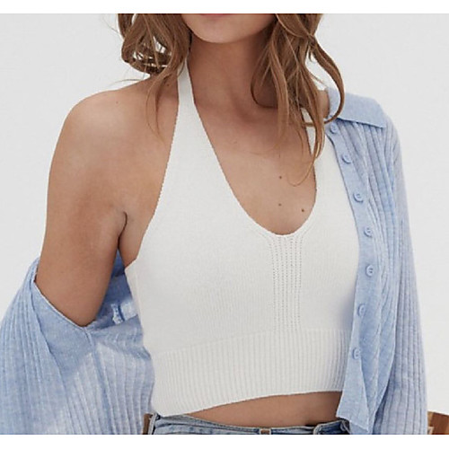 

Women's Solid Color Vest Cotton Sleeveless Sweater Cardigans V Neck White Black