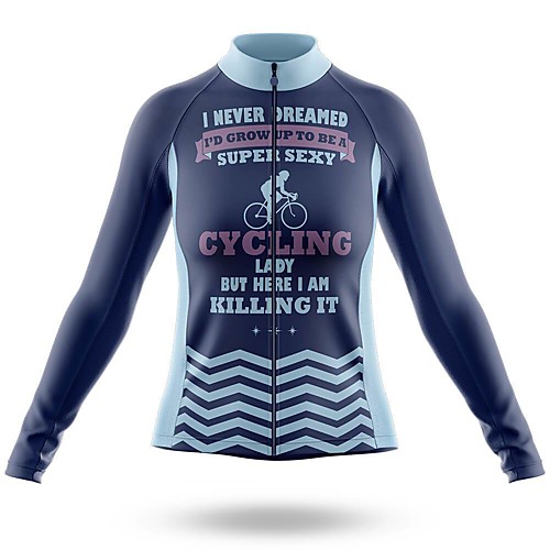 

21Grams Women's Long Sleeve Cycling Jersey Summer Spandex Blue Bike Top Mountain Bike MTB Road Bike Cycling UV Resistant Quick Dry Moisture Wicking Sports Clothing Apparel / Stretchy / Athleisure