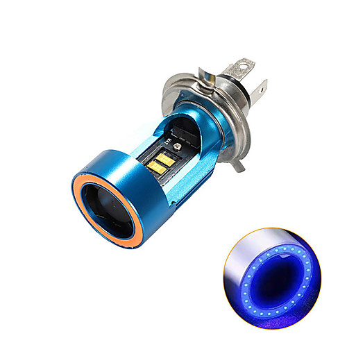 

OTOLAMPARA Prime Quality CSP LED Light Source 25W Motorcycle Angel Eye Headlight H4 PK43T Blue Red Colors Optional 1pcs