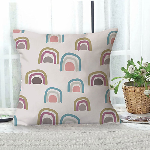 

Rainbow Double Side Cushion Cover 1PC Soft Decorative Square Throw Pillow Cover Cushion Case Pillowcase for Bedroom Livingroom Superior Quality Machine Washable Outdoor Cushion for Sofa Couch Bed Chair
