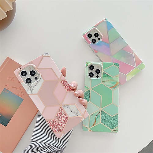 

Phone Case For Apple Back Cover iPhone 12 Pro Max 11 SE 2020 X XR XS Max 8 7 Shockproof Dustproof Color Gradient Geometric Pattern TPU