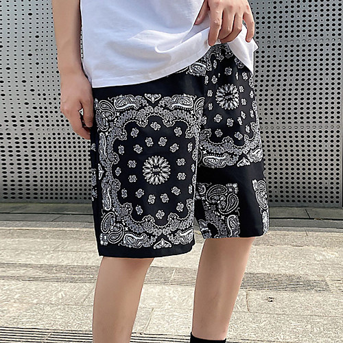 

Men's Sporty Casual / Sporty Quick Dry Breathable Soft Daily Sports Shorts 5.5 Inch Inseam Shorts Pants Graphic Short Drawstring Elastic Waist Rainbow Black