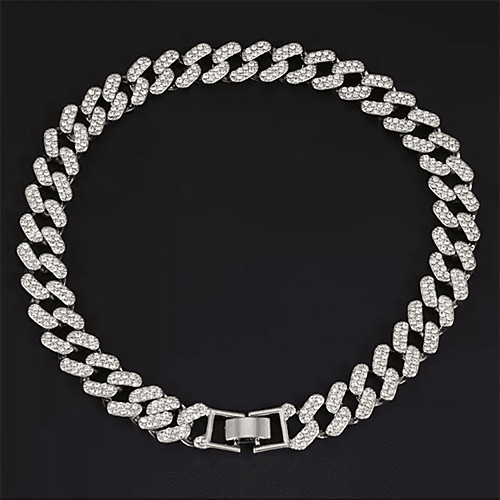 

Cuban Chain Trendy Alloy Silver 50 cm Necklace Jewelry For Birthday Party