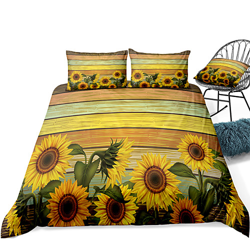 

Duvet Cover Sets 3 Piece Rayon / Polyester 3D Rainbow Reactive Print Bohemian Style
