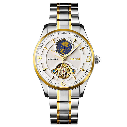 

SKMEI Men's Mechanical Watch Analog Automatic self-winding Stylish Luminous Noctilucent Moon Phase / One Year