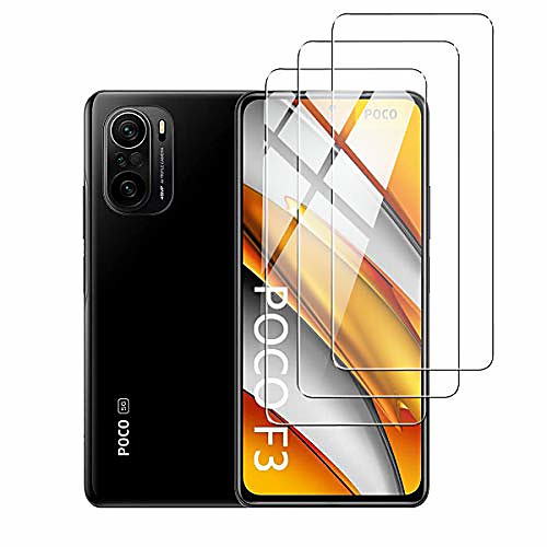 

3 pieces tempered glass for xiaomi poco f3 / redmi k40 protective film screen protector made of tempered glass [9-h hardness] [scratch-resistant] with poco f3