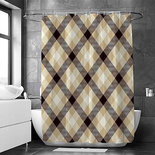 

Waterproof Fabric Shower Curtain Bathroom Decoration and Modern and Geometric and Landscape 72 Inch