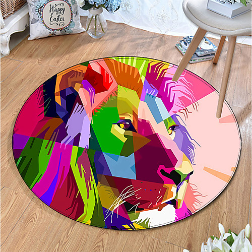

Round 5mm Area Rugs Machine Made Polyster Non Skid Modern 3D