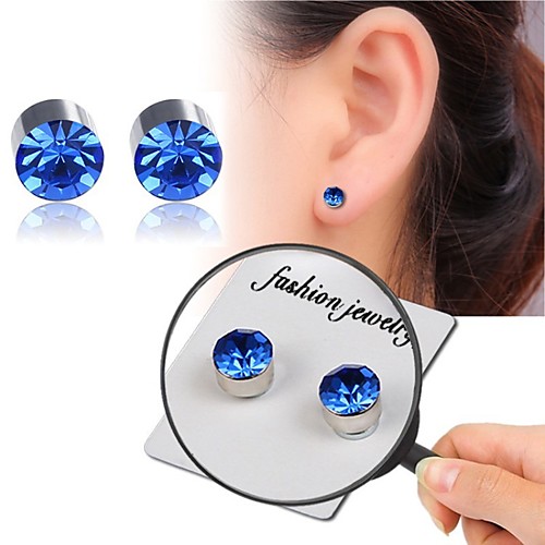 

Men's Earrings Classic Holiday Birthday Stylish Simple Stainless Steel Earrings Jewelry Rainbow color / Green / Royal Blue For Street Formal Date Festival 1pc
