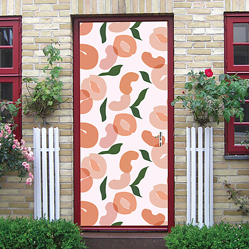 

2pcs Self-adhesive Creative Fresh Fruit Door Stickers For Living Room Diy Decorative Home Waterproof Wall Stickers