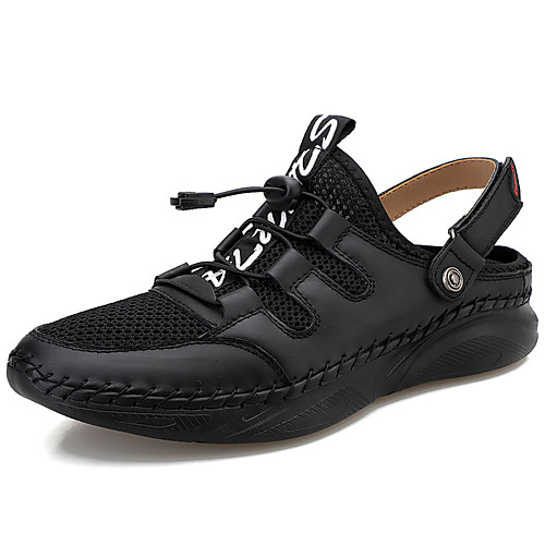 

Men's Sandals Outdoor Hiking Sandals Roman Shoes Beach Daily Nappa Leather Light Brown Dark Brown Black Spring Summer