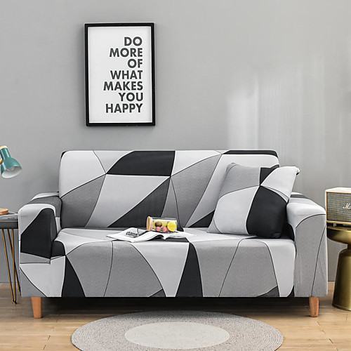 

Grey Geometric Triangle Print Dustproof All-powerful Slipcovers Stretch Sofa Cover Super Soft Fabric Couch Cover with One Free Boster Case(Chair/Love Seat/3 Seats/4 Seats)