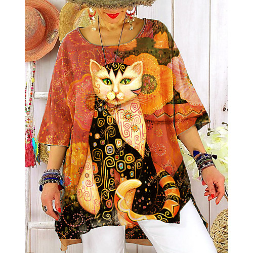 

Women's T Shirt Dress Tee Dress Short Mini Dress Printing 1 Printing 2 Printing 3 Printing 4 Printing 5 Printing 6 Short Sleeve Pattern Summer Casual Loose 2021 XL XXXL 5XL / Plus Size / Plus Size