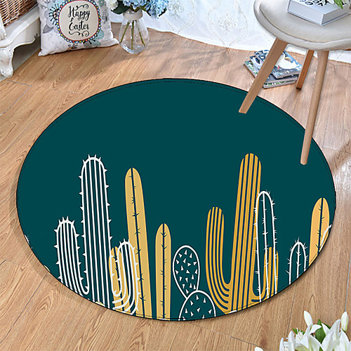 

Round 5mm Area Rugs Machine Made Polyster Non Skid Modern 3D
