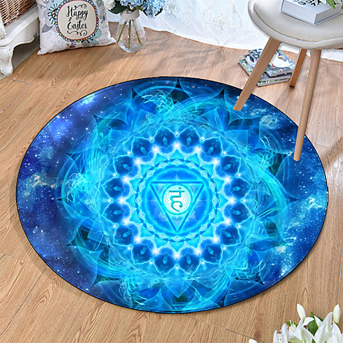 

Round 5mm Area Rugs Machine Made Polyster Non Skid Modern 3D